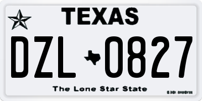 TX license plate DZL0827