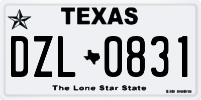 TX license plate DZL0831