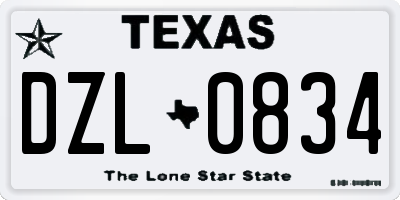 TX license plate DZL0834