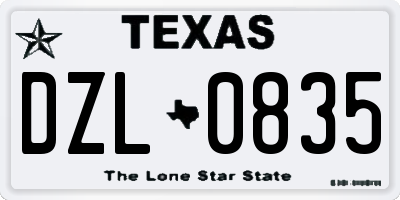 TX license plate DZL0835