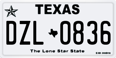 TX license plate DZL0836