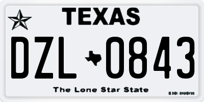 TX license plate DZL0843