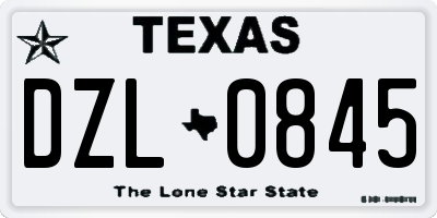 TX license plate DZL0845