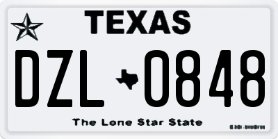 TX license plate DZL0848