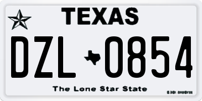 TX license plate DZL0854