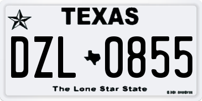 TX license plate DZL0855