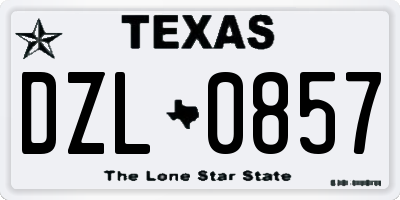 TX license plate DZL0857