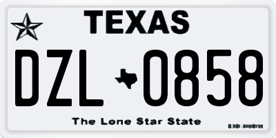 TX license plate DZL0858