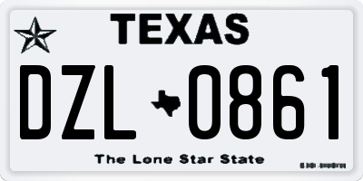 TX license plate DZL0861