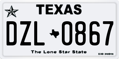 TX license plate DZL0867