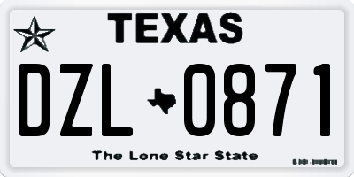 TX license plate DZL0871