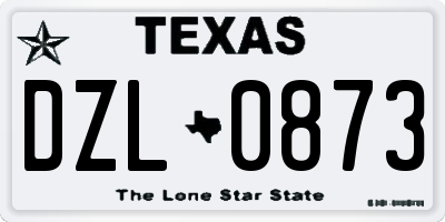 TX license plate DZL0873