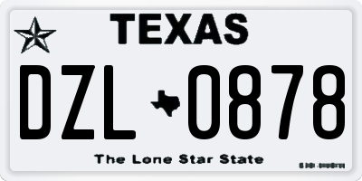 TX license plate DZL0878