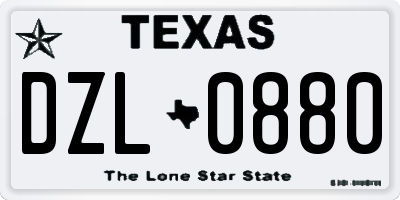 TX license plate DZL0880