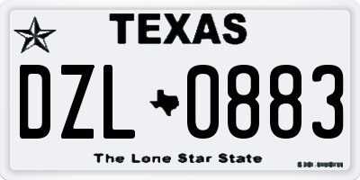 TX license plate DZL0883