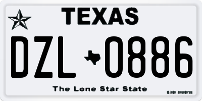 TX license plate DZL0886