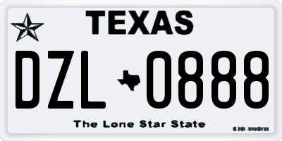 TX license plate DZL0888
