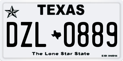 TX license plate DZL0889