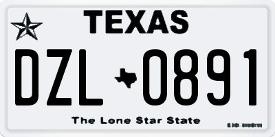 TX license plate DZL0891