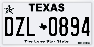 TX license plate DZL0894