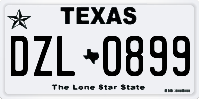 TX license plate DZL0899
