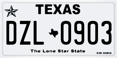 TX license plate DZL0903