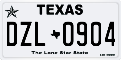 TX license plate DZL0904