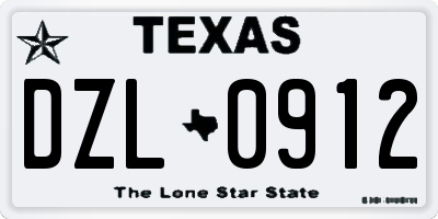 TX license plate DZL0912