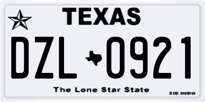 TX license plate DZL0921