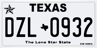 TX license plate DZL0932
