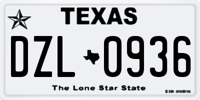 TX license plate DZL0936