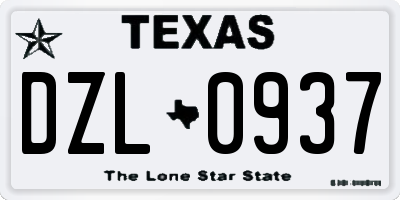 TX license plate DZL0937
