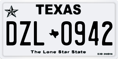 TX license plate DZL0942