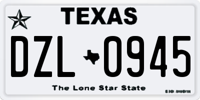 TX license plate DZL0945