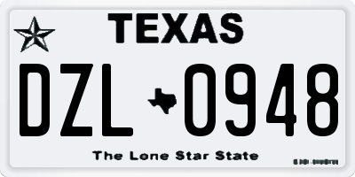 TX license plate DZL0948