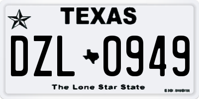 TX license plate DZL0949