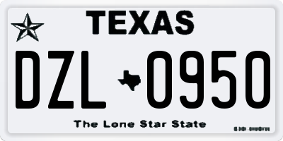 TX license plate DZL0950