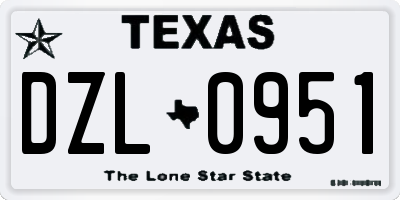 TX license plate DZL0951
