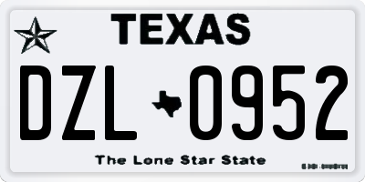 TX license plate DZL0952