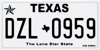 TX license plate DZL0959