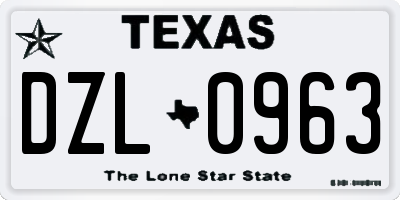 TX license plate DZL0963