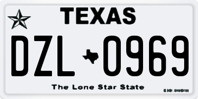 TX license plate DZL0969