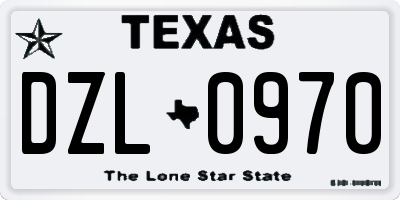 TX license plate DZL0970