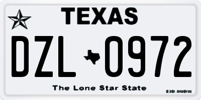 TX license plate DZL0972
