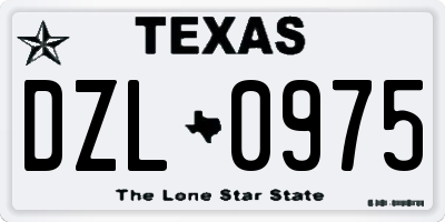 TX license plate DZL0975
