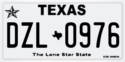 TX license plate DZL0976