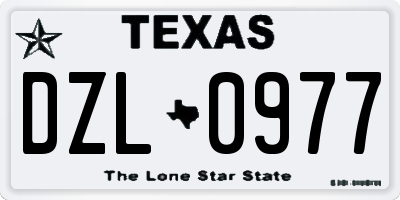TX license plate DZL0977