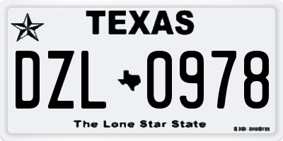 TX license plate DZL0978