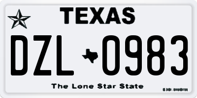 TX license plate DZL0983