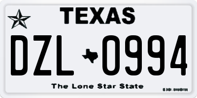 TX license plate DZL0994